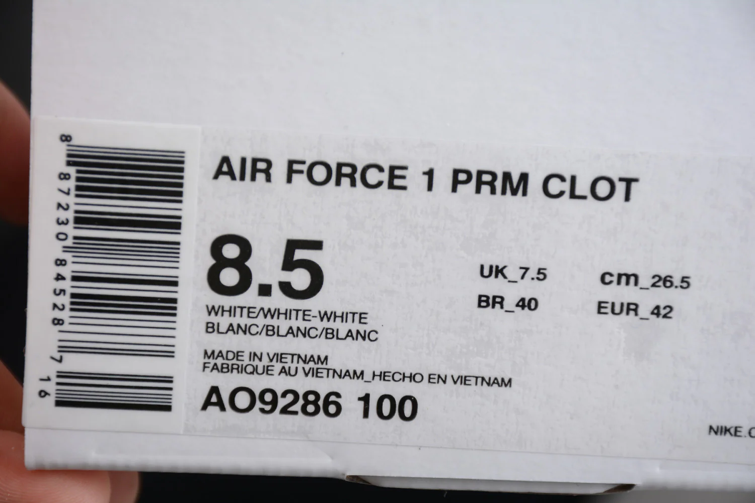 Air Force 1 Low CLOT 1WORLD (2018) “Triple White” AO9286-100 - Image 14