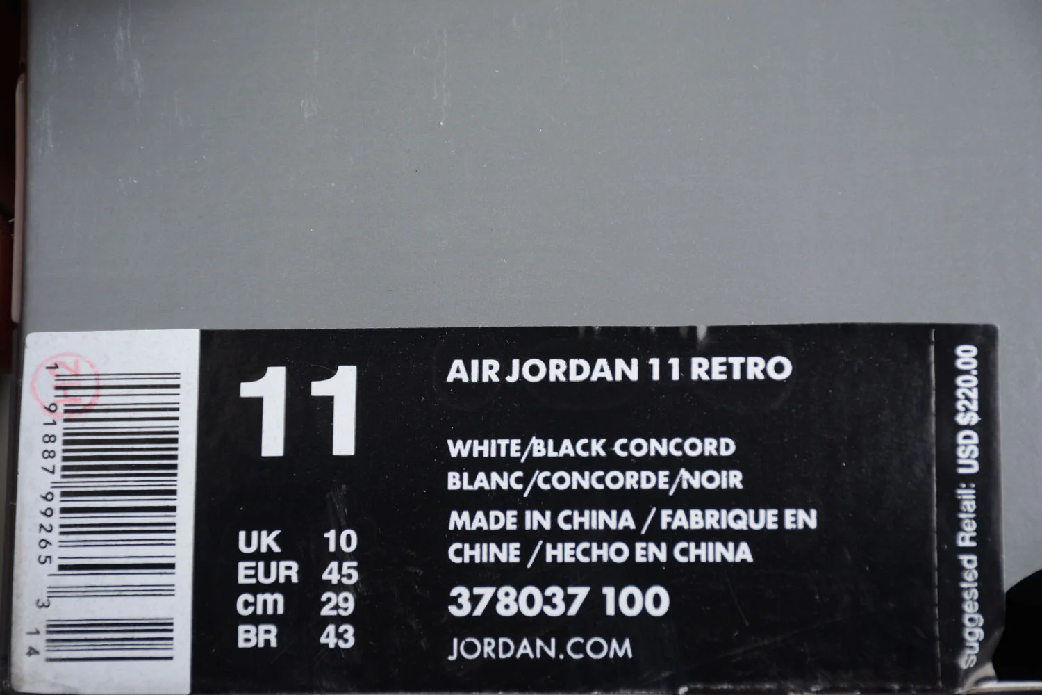 Air Jordan 11 ’ Concord ’ AJ11 378037-100 - Image 11