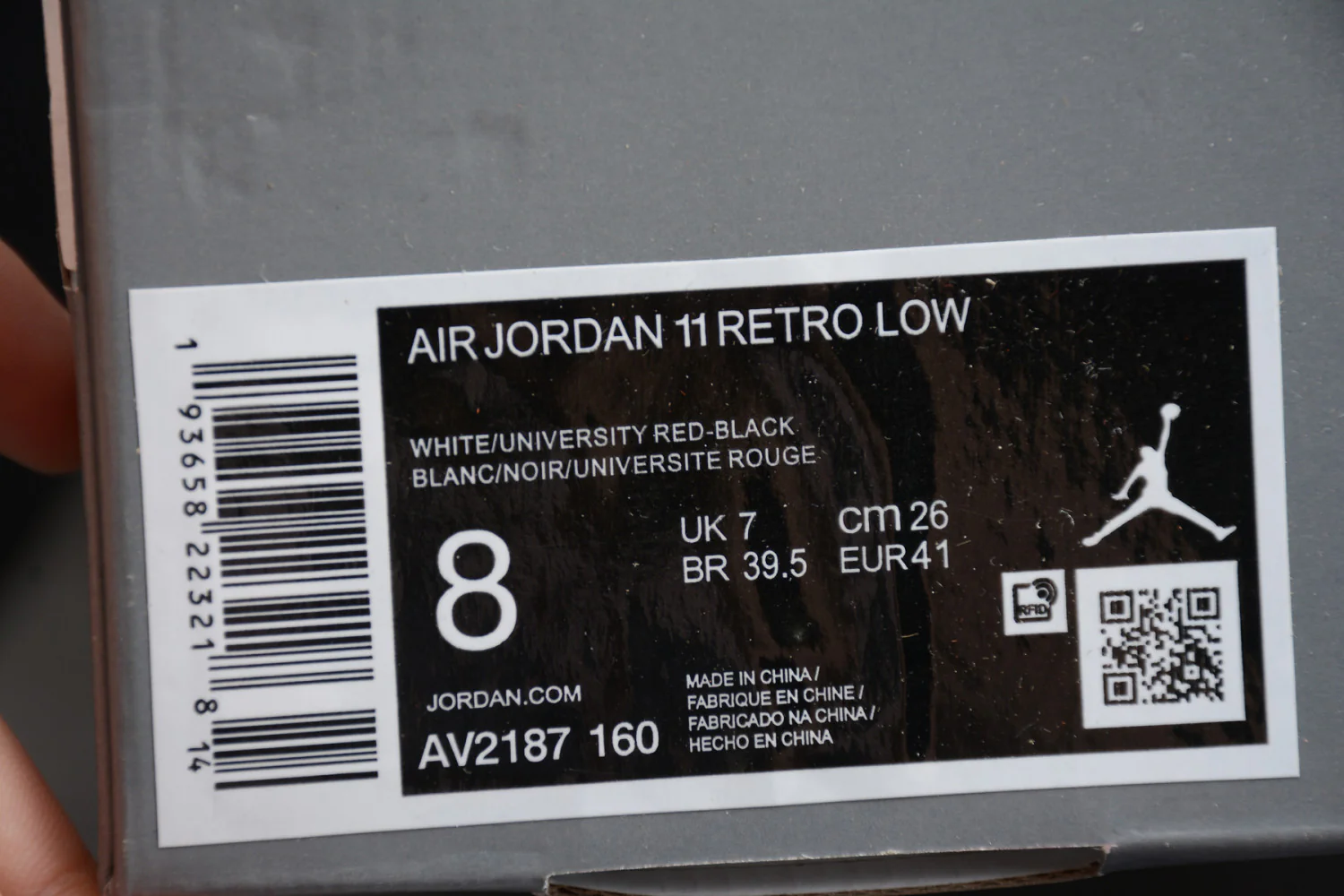 Air Jordan 11 Low Black Red AV2187-160 - Image 16