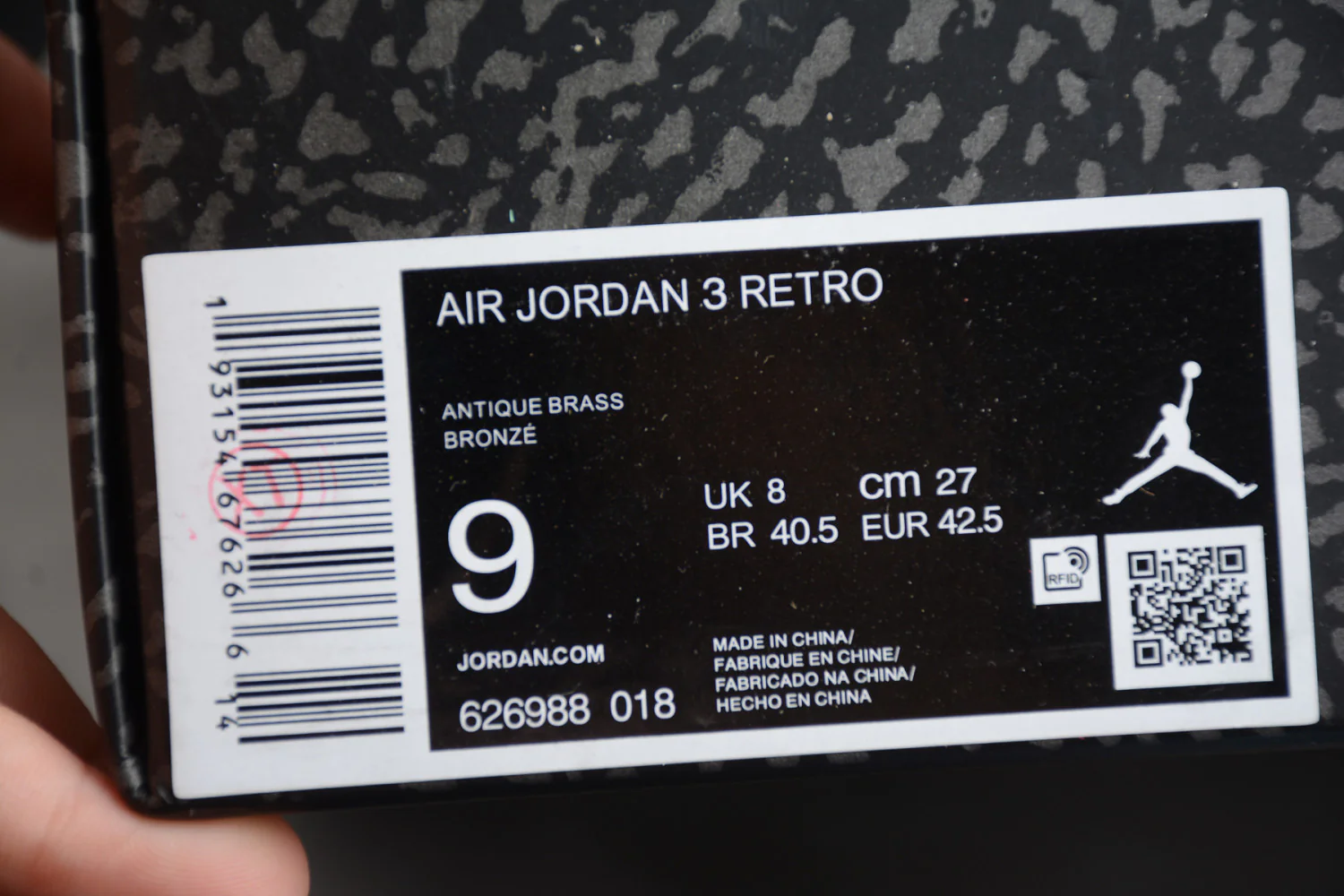 Air Jordan 3 Antique Brass 626988-018 - Image 7