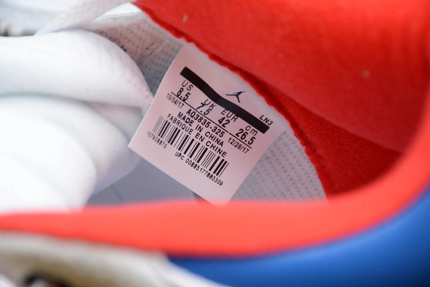 Air Jordan 3 White Blue Red AQ3835-325 - Image 11