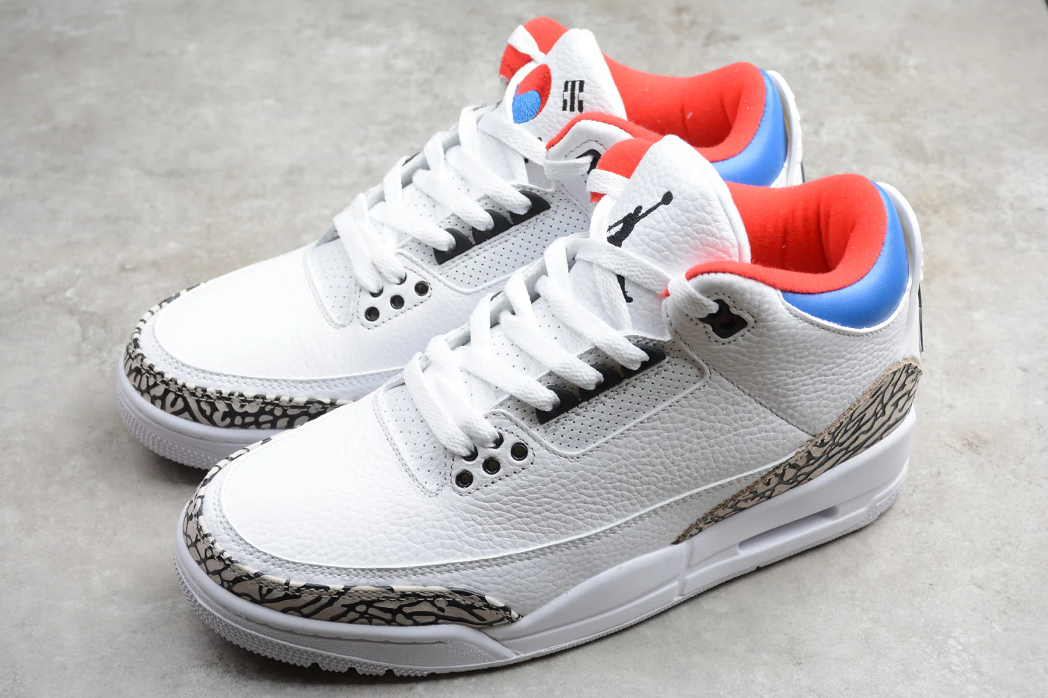 Air Jordan 3 White Blue Red AQ3835-325 - Image 7
