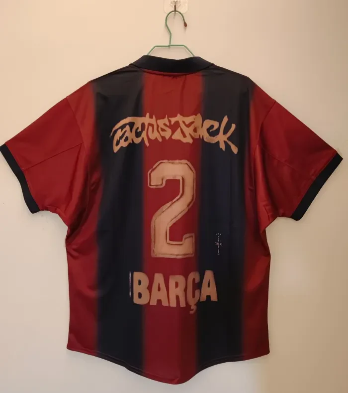 Barcelona x Travis Scott Home Retro Skeleton Jersey 2000/01 - Image 2