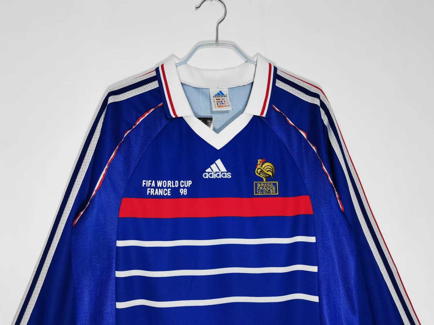France Retro Home Long Sleeve Jersey 1998 - Image 3