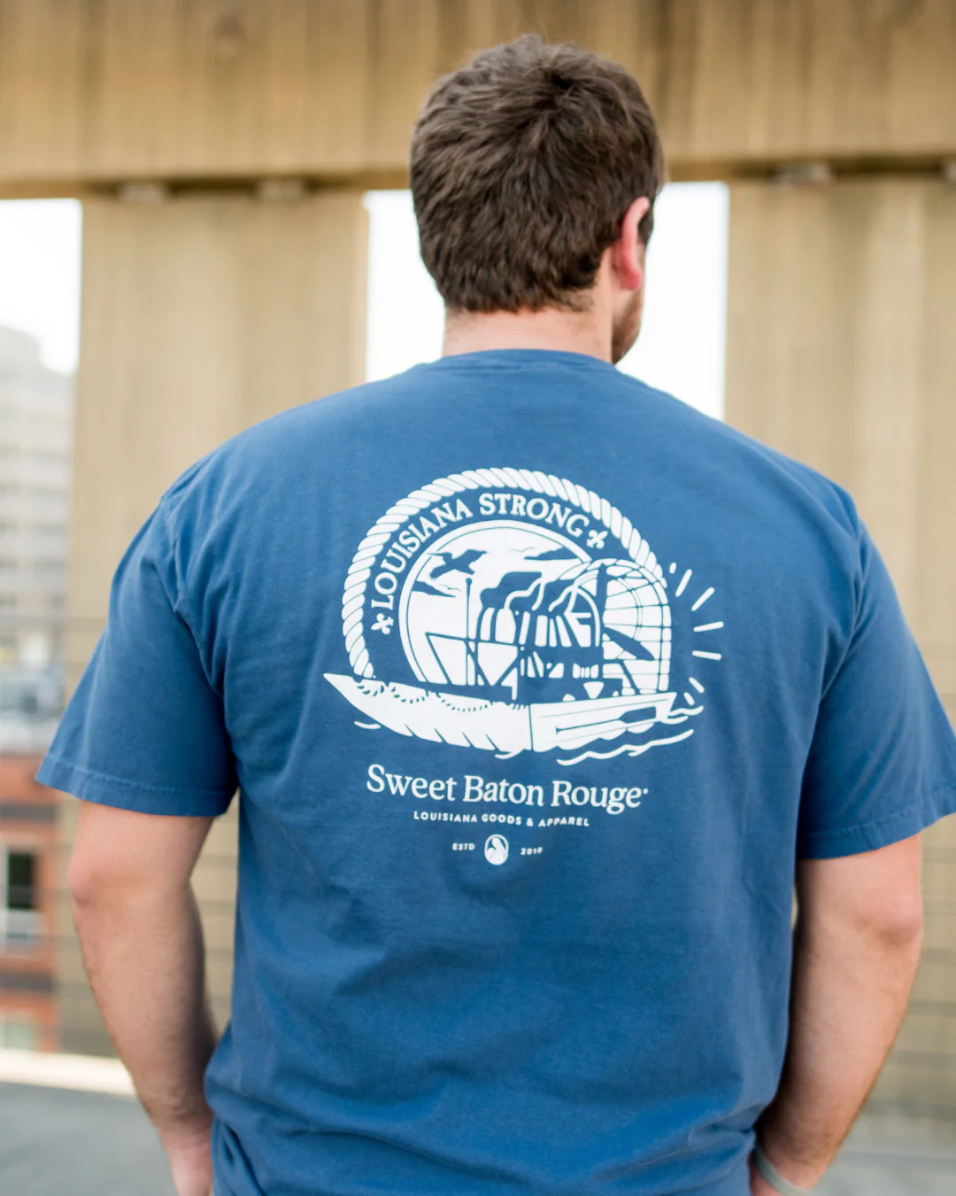 Louisiana Strong Airboat Pocket T-Shirt - Image 5