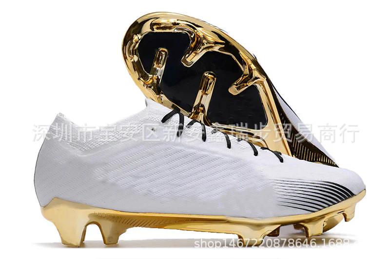 Men's Built-in Full Air Cushion Waterproof Knitted FG Studs Soccer Shoes - Image 11