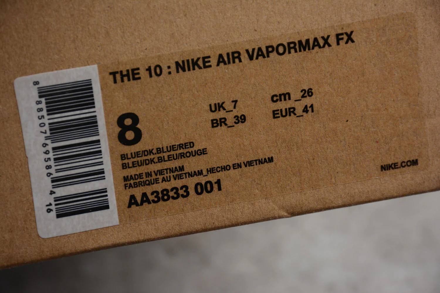 THE 10：Nike Air Vapormax FX DK. Blue Red - Image 2