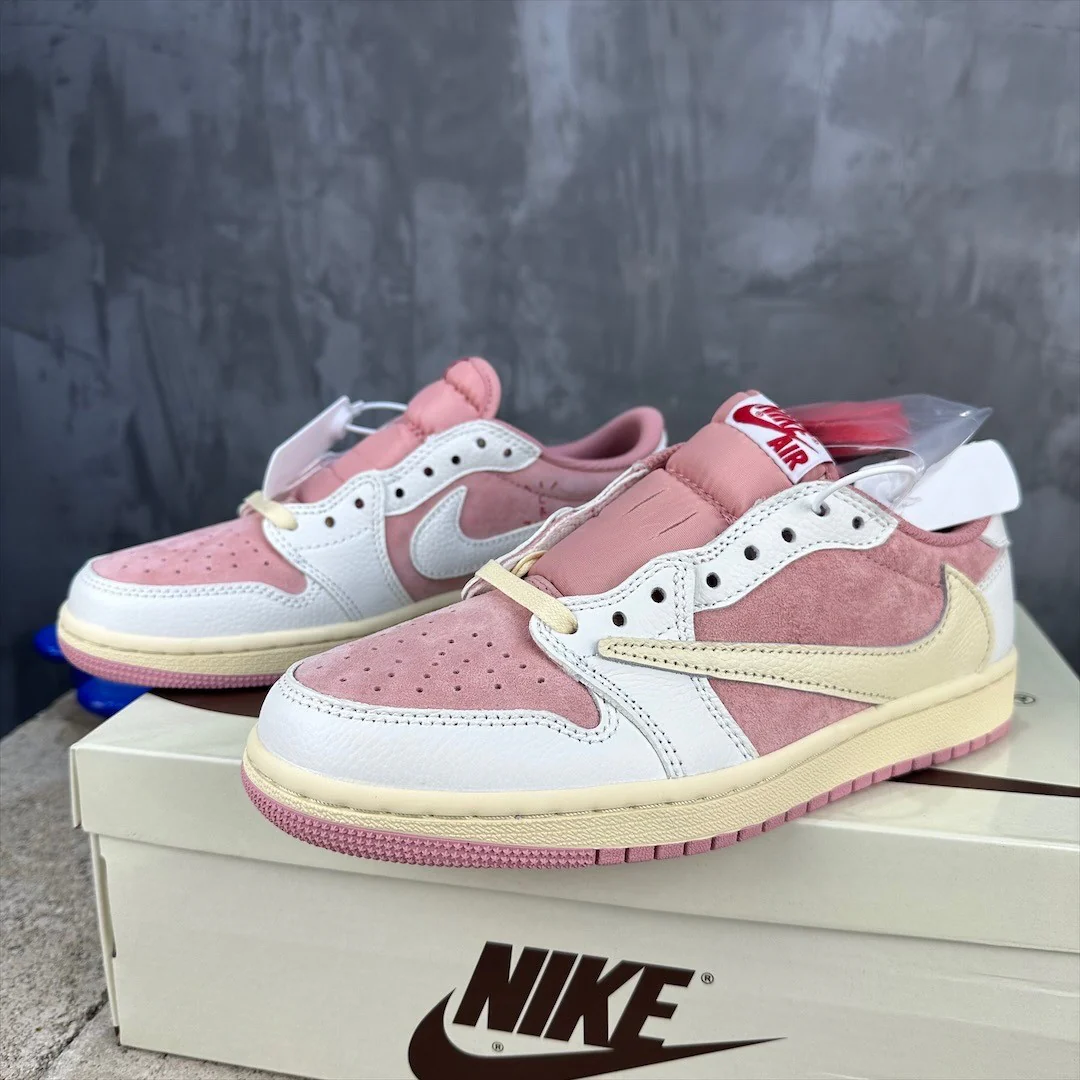 Travis Scott x Air Jordan 1 Low Pink White - Image 6