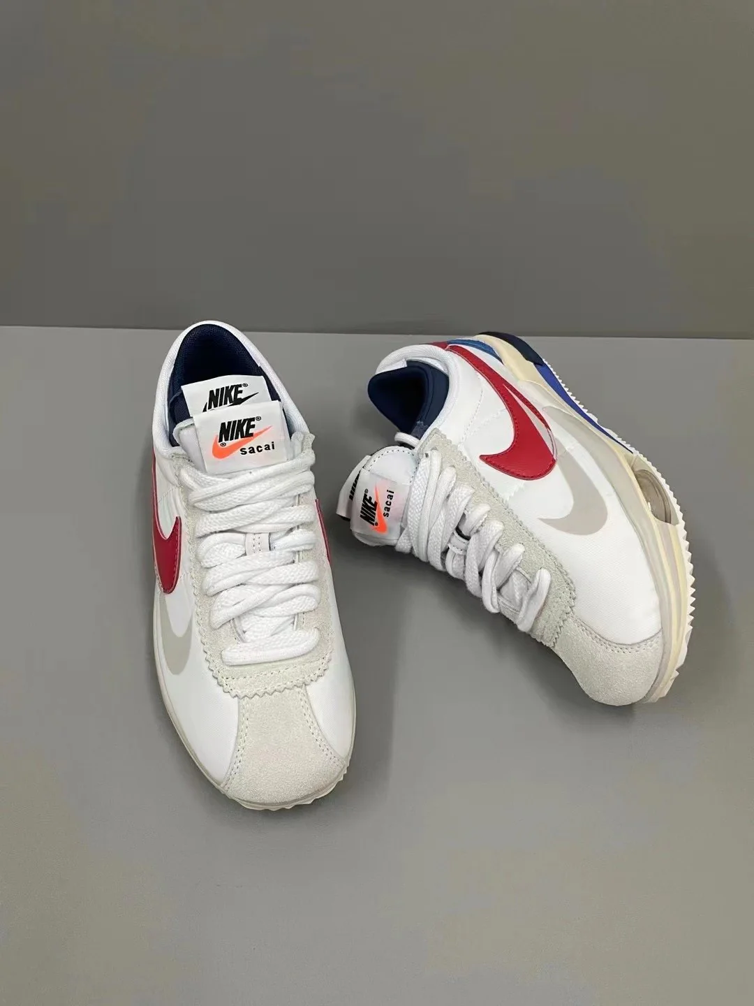 Waffle Sacai White Grey Sneakers - Image 2